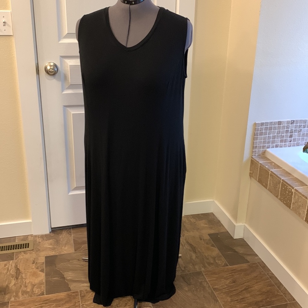 🖤 Catherines Jersey Knit Sleeveless Maxi Dress Plus Size 2X (fits 24w).